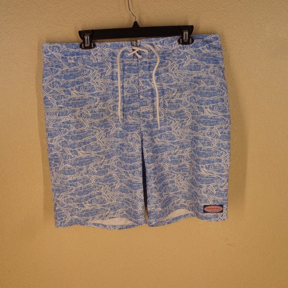 NWOT VINEYARD VINES MENS BOARD SHORTS SZ 35 FISH PRINT